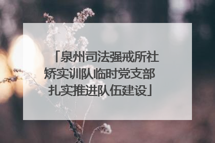 泉州司法强戒所社矫实训队临时党支部扎实推进队伍建设