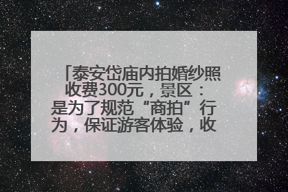 泰安岱庙内拍婚纱照收费300元，景区：是为了规范“商拍”行为，保证游客体验，收取费用全部上交国库