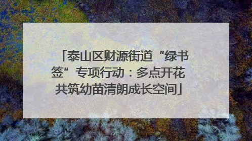 泰山区财源街道“绿书签”专项行动：多点开花共筑幼苗清朗成长空间