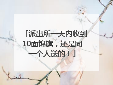 派出所一天内收到10面锦旗，还是同一个人送的！