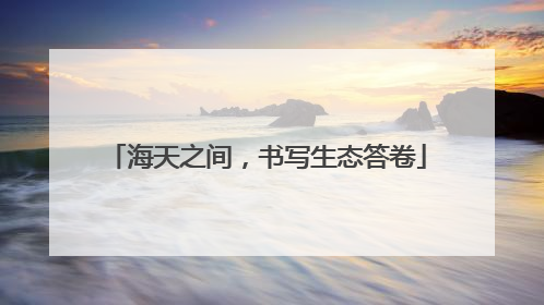 海天之间，书写生态答卷