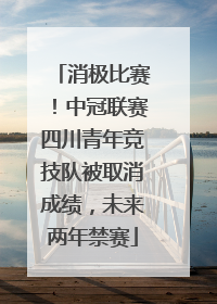 消极比赛！中冠联赛四川青年竞技队被取消成绩，未来两年禁赛