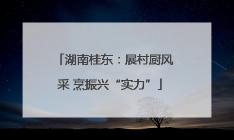 湖南桂东：展村厨风采 烹振兴“实力”