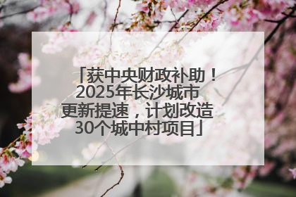 获中央财政补助！2025年长沙城市更新提速，计划改造30个城中村项目