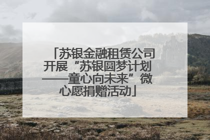 苏银金融租赁公司开展“苏银圆梦计划——童心向未来”微心愿捐赠活动