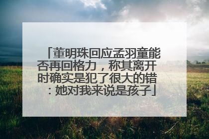 董明珠回应孟羽童能否再回格力，称其离开时确实是犯了很大的错：她对我来说是孩子