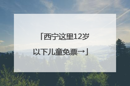 西宁这里12岁以下儿童免票→
