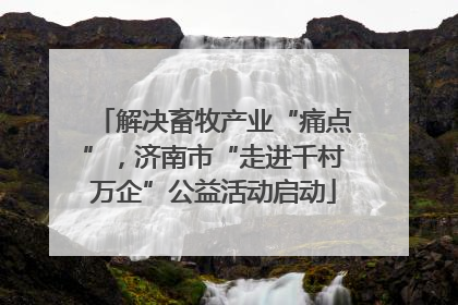 解决畜牧产业“痛点”，济南市“走进千村万企”公益活动启动