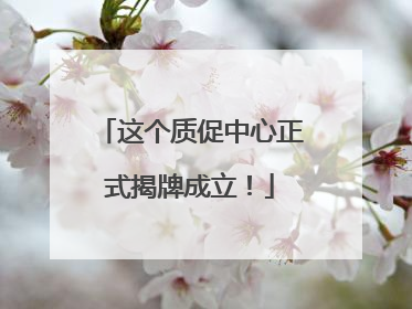 这个质促中心正式揭牌成立！