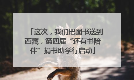 这次，我们把图书送到西藏，第四届“还有书陪伴”捐书助学行启动