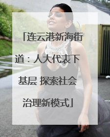 连云港新海街道：人大代表下基层 探索社会治理新模式