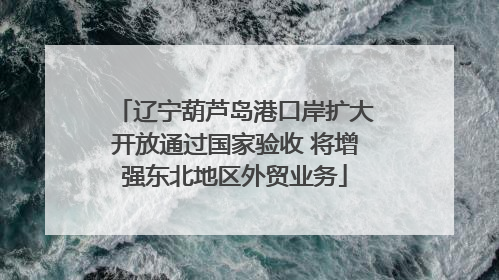 辽宁葫芦岛港口岸扩大开放通过国家验收 将增强东北地区外贸业务