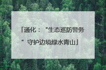 通化：“生态巡防警务”守护边境绿水青山