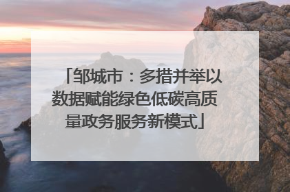邹城市：多措并举以数据赋能绿色低碳高质量政务服务新模式