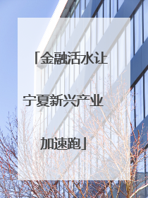 金融活水让宁夏新兴产业加速跑