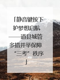静音键按下 护梦想启航——道县城管多措并举保障“三考”秩序