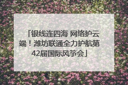 银线连四海 网络护云端！潍坊联通全力护航第42届国际风筝会