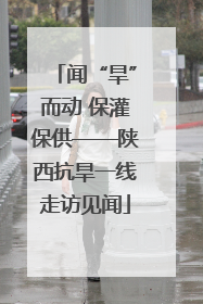 闻“旱”而动 保灌保供——陕西抗旱一线走访见闻