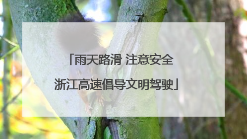 雨天路滑 注意安全 浙江高速倡导文明驾驶