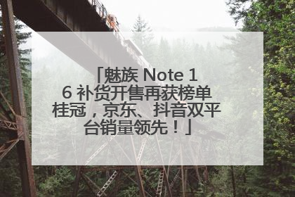 魅族 Note 16 补货开售再获榜单桂冠，京东、抖音双平台销量领先！