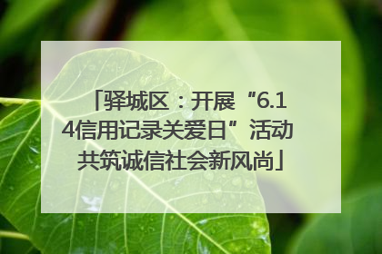 驿城区：开展“6.14信用记录关爱日”活动 共筑诚信社会新风尚