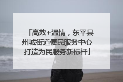 高效+温情，东平县州城街道便民服务中心打造为民服务新标杆