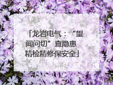 龙岩电气：“望闻问切”查隐患 精检精修保安全