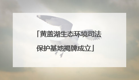 黄盖湖生态环境司法保护基地揭牌成立