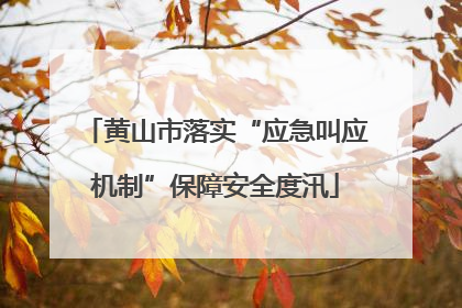 黄山市落实“应急叫应机制”保障安全度汛