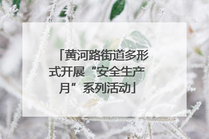黄河路街道多形式开展“安全生产月”系列活动