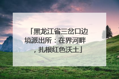 黑龙江省三岔口边境派出所：在界河畔，扎根红色沃土