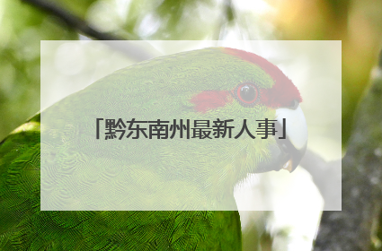 黔东南州最新人事