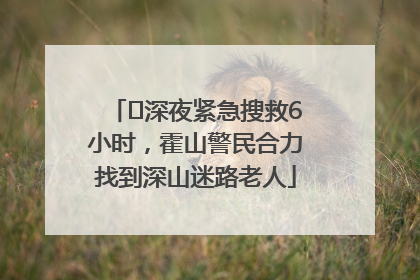 ﻿深夜紧急搜救6小时，霍山警民合力找到深山迷路老人