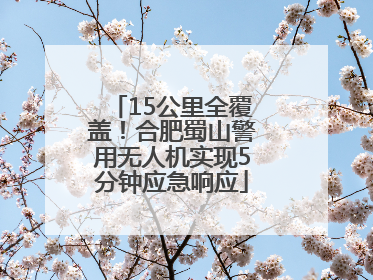 15公里全覆盖！合肥蜀山警用无人机实现5分钟应急响应