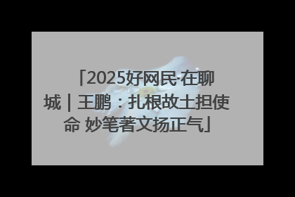 2025好网民·在聊城｜王鹏：扎根故土担使命 妙笔著文扬正气