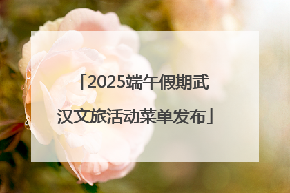 2025端午假期武汉文旅活动菜单发布