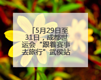 5月29日至31日，成都世运会“跟着赛事去旅行”武侯站活动来了