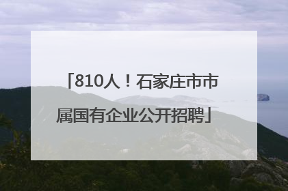 810人！石家庄市市属国有企业公开招聘