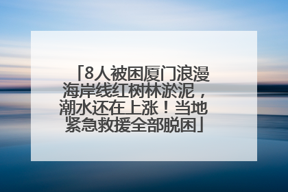 8人被困厦门浪漫海岸线红树林淤泥，潮水还在上涨！当地紧急救援全部脱困